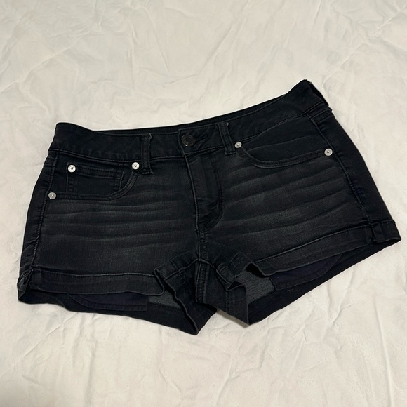 American Eagle Outfitters Pants - American Eagle Outfitters faded black shortie super super stretch denim shorts